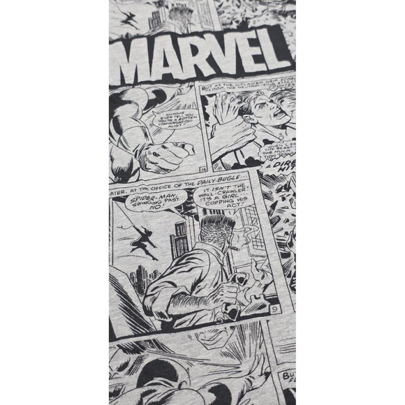 Marvel Tank Top Mens XL Gray Avengers Comic All Over Print Muscle Tee Shirt - Picture 4 of 8